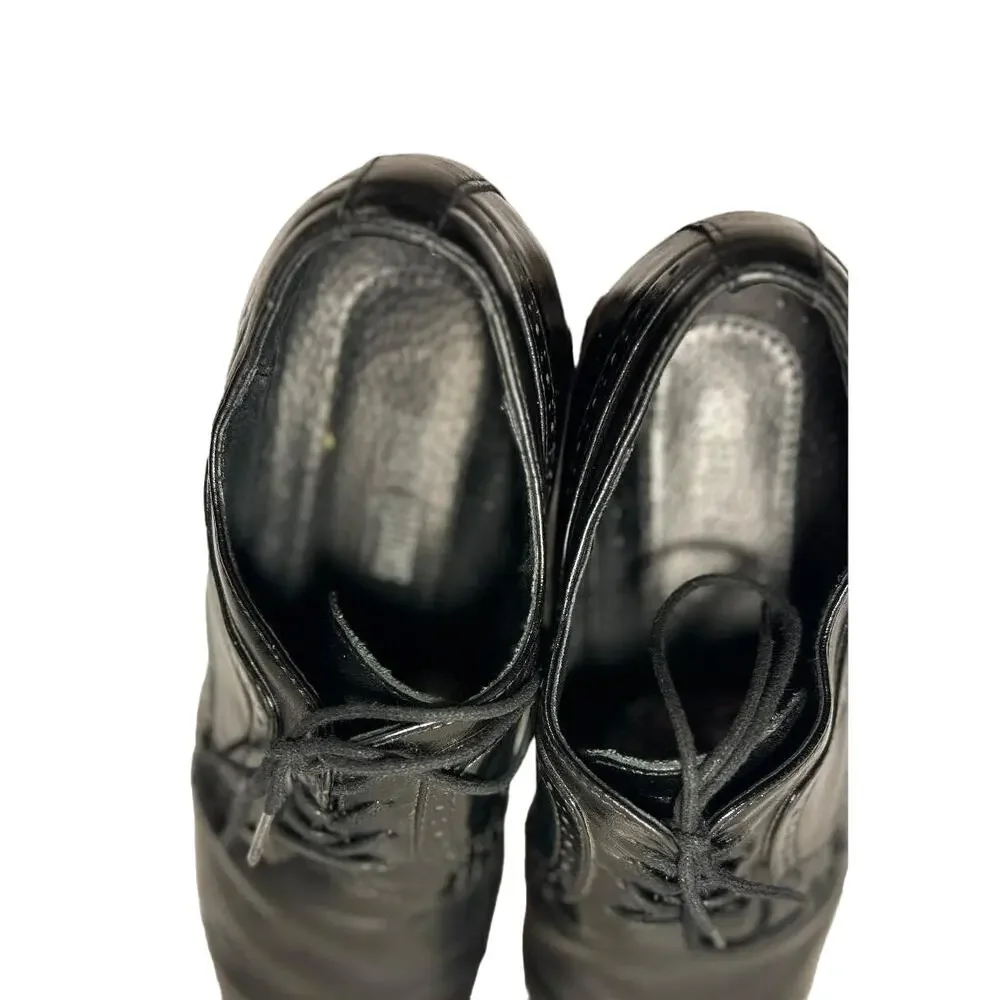 Men's Blk Stacy Adams Leather Dress Wing Tip Oxford Shoes, Casual, lace up Sz 11